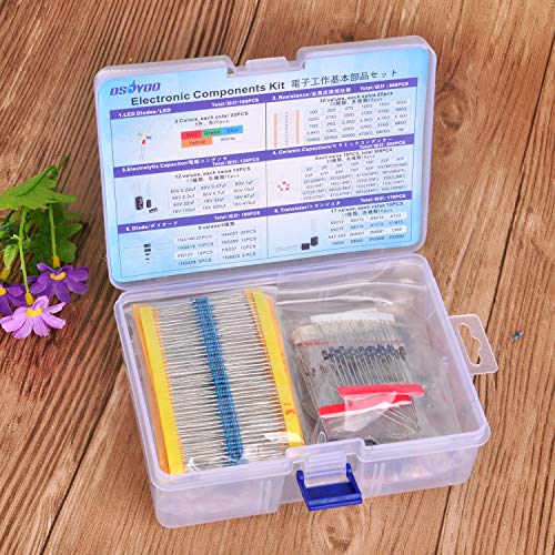 OSOYOO Electronic Component Assortment Kit(Total 1390 PCS) - Resistors, Electrolytic Capacitors, LEDs, Ceramic Capacitors, Diodes, Transistor for Arduino Raspberry Pi Mega2560 - Image 4