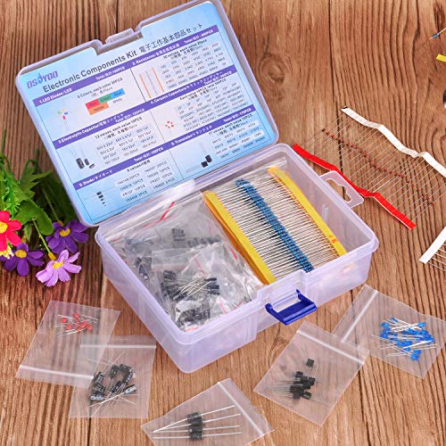 OSOYOO Electronic Component Assortment Kit(Total 1390 PCS) - Resistors, Electrolytic Capacitors, LEDs, Ceramic Capacitors, Diodes, Transistor for Arduino Raspberry Pi Mega2560 - Image 5