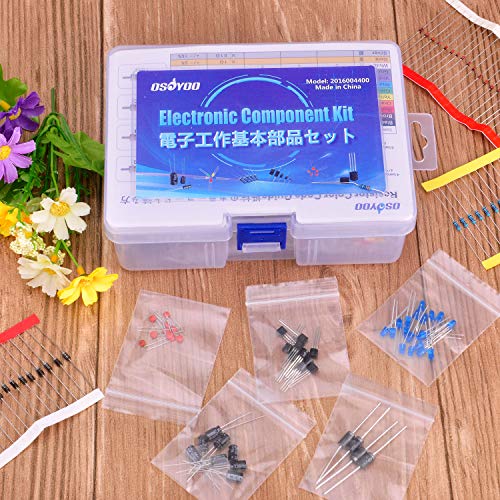 OSOYOO Electronic Component Assortment Kit(Total 1390 PCS) - Resistors, Electrolytic Capacitors, LEDs, Ceramic Capacitors, Diodes, Transistor for Arduino Raspberry Pi Mega2560 - Image 2