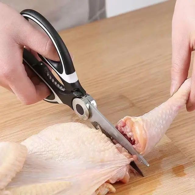 Ameedarshan Kitchen Scissor and Fruit Vegetable Peeler Kitchen Scissor with Case Multifunctional Stainless Steel Carrot Potato Peeling Tool & Scissor for Kitchen use Fish, Meat & Vegetable Cutting - Image 2