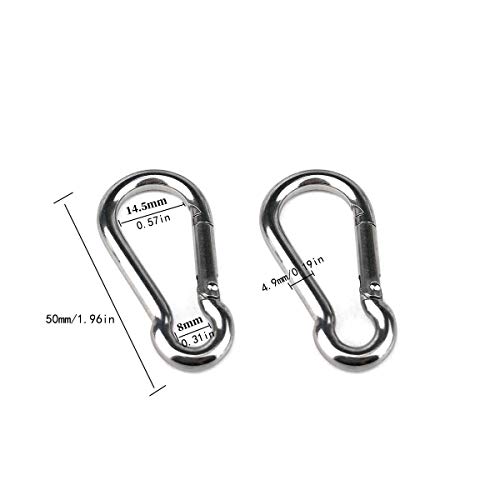 Hamineler 2PCS 304 Stainless Steel Single Pulley Block M15, Wire Rope Crane Pulley Block Hanging Wire Towing Wheel with 2PCS Spring Snap Hook - Image 3