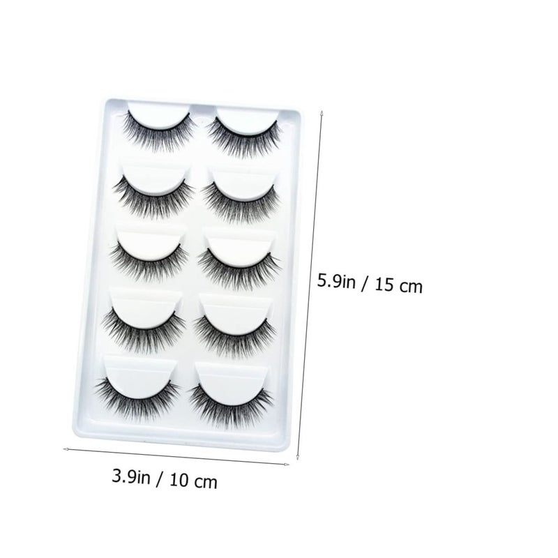 OUNONA 10 Pairs Natural Realistic False Eyelashes Soft Makeup Accessory for Easy to Wear Cosmetic Lashes Pack Enhancing Eye Beauty for Daily and Professional Use - Image 2