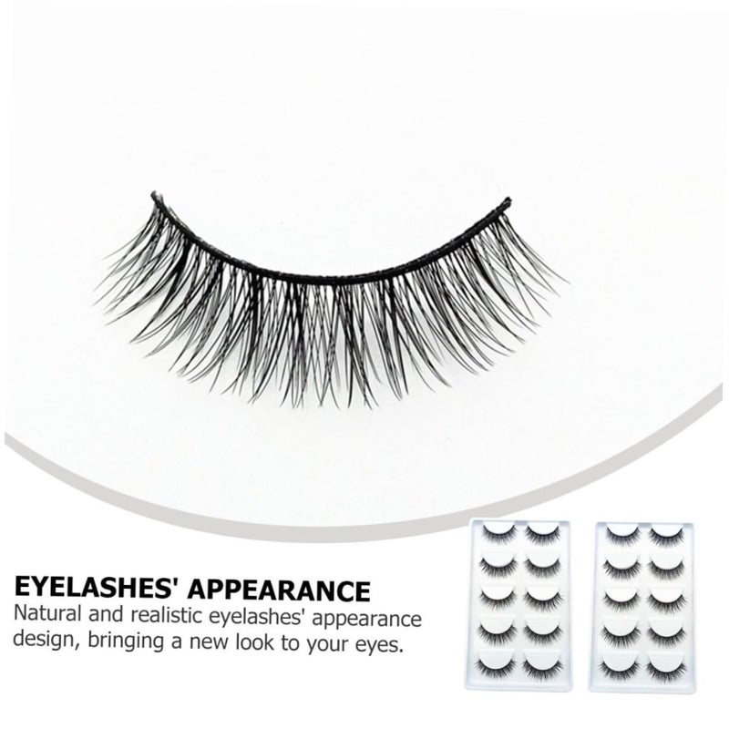 OUNONA 10 Pairs Natural Realistic False Eyelashes Soft Makeup Accessory for Easy to Wear Cosmetic Lashes Pack Enhancing Eye Beauty for Daily and Professional Use - Image 5
