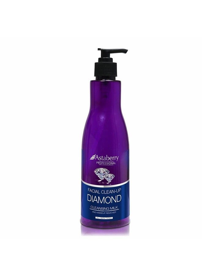 Astaberry Professional Facial Cleanup Diamond Cleansing Milk 500Ml Makeup Remover & Deep Cleanse; Fights With Pollutants; Smooth And Hydrated Skin; Goodness Of Vitamin E - Image 1
