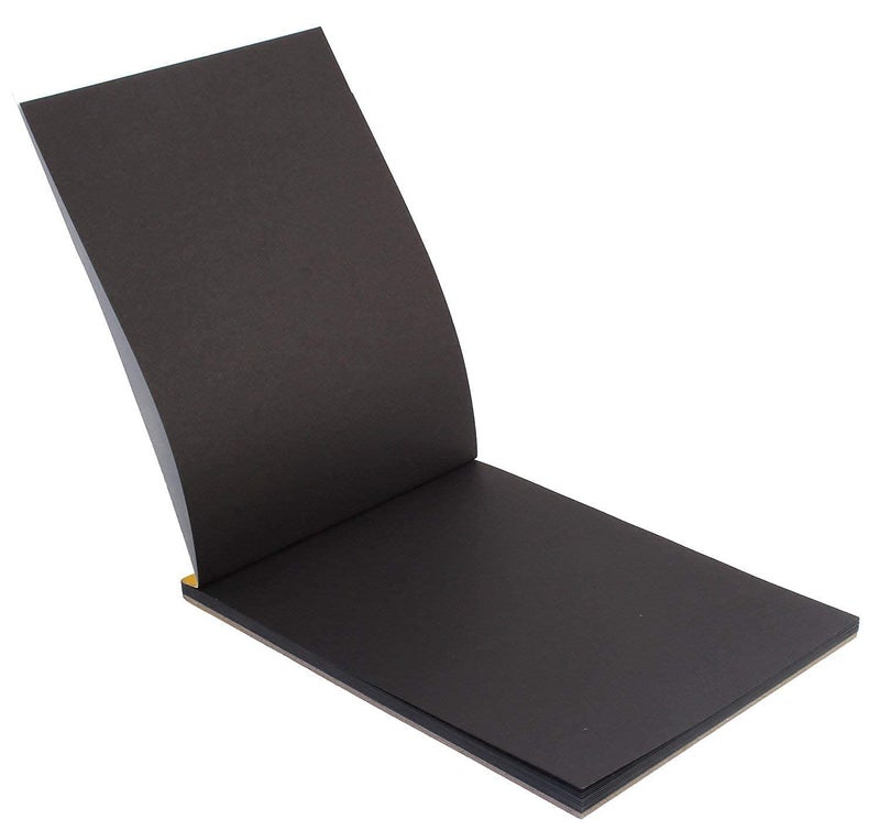 SCHUBERT 1book A5 Size 20 Pages 140 GSM Black Paper Drawing Pad Sketching Book with Hardback for Artists & 12pc Colorful Neon Glitter Gel Ink Pen Set - Image 2