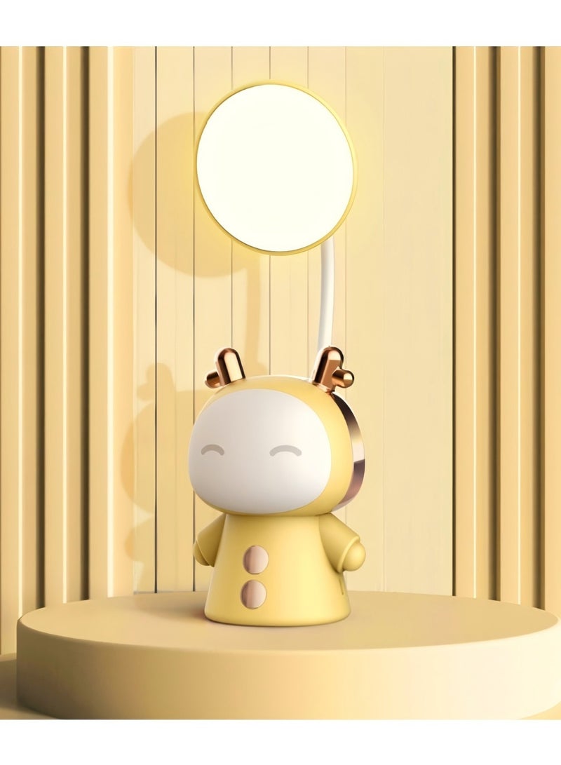 بيوينتي مصباح مكتبي صغير على شكل رسوم متحركة قابل للطي وشحن وحماية العين ومصباح مكتبي للأطفال والطلاب ومصباح ليلي بجانب السرير - Image 1