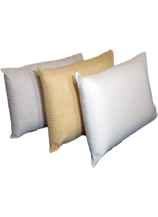VISCO LOVE ProComf Travel and Camping Mate/Baby/Kid's/Teen's/Adult's Pillow Case- Pack of 3 (Cream, Ivory, Blue)  - Image 1