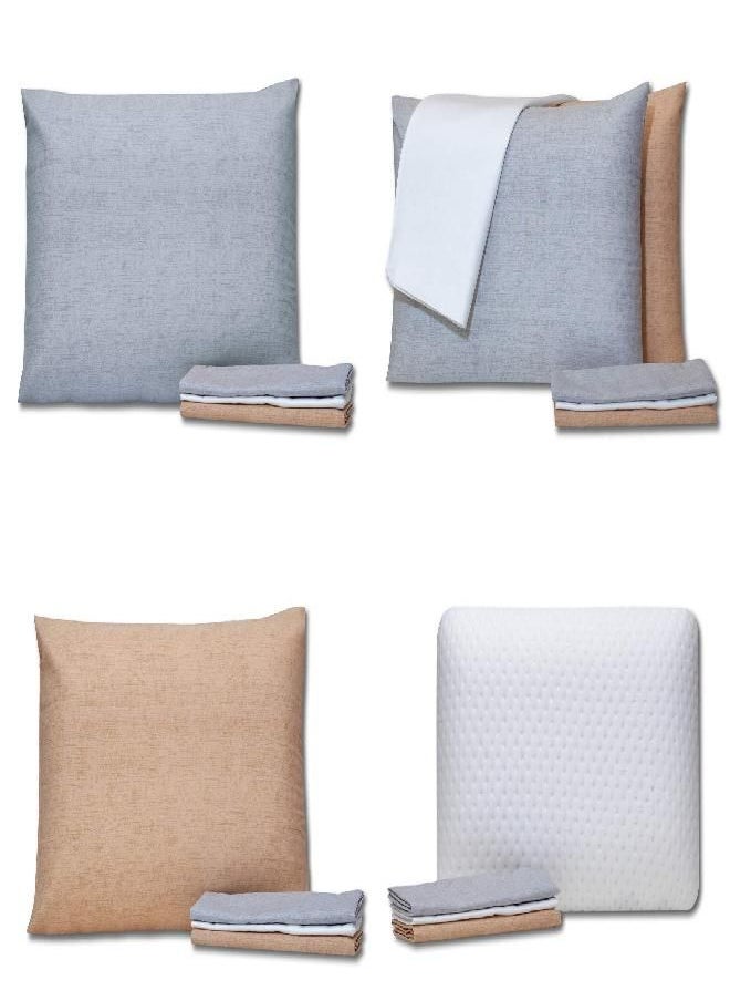 VISCO LOVE ProComf Travel and Camping Mate/Baby/Kid's/Teen's/Adult's Pillow Case- Pack of 3 (Cream, Ivory, Blue)  - Image 5