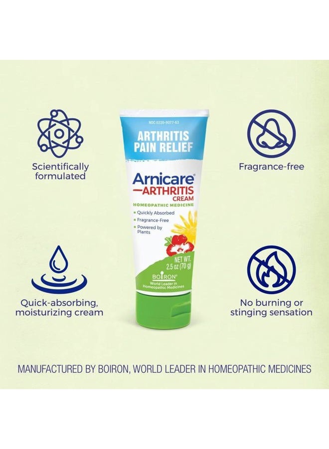 Boiron Arnicare Arthritis Cream for Pain Relief of Knees, Hands, Wrists, Elbows, Joints & Muscles – Quickly Absorbed & Fragrance-Free – 2.5 oz - Image 4