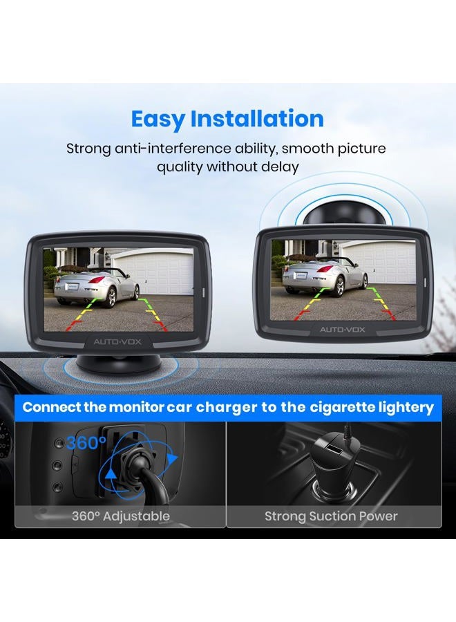 AUTO-VOX AUTO VOX Digital Wireless Backup Camera Kit CS-2, Stable Signal Rear View Monitor and Reversing Camera for Vans,Trucks,Camping Cars,RVs - Image 4