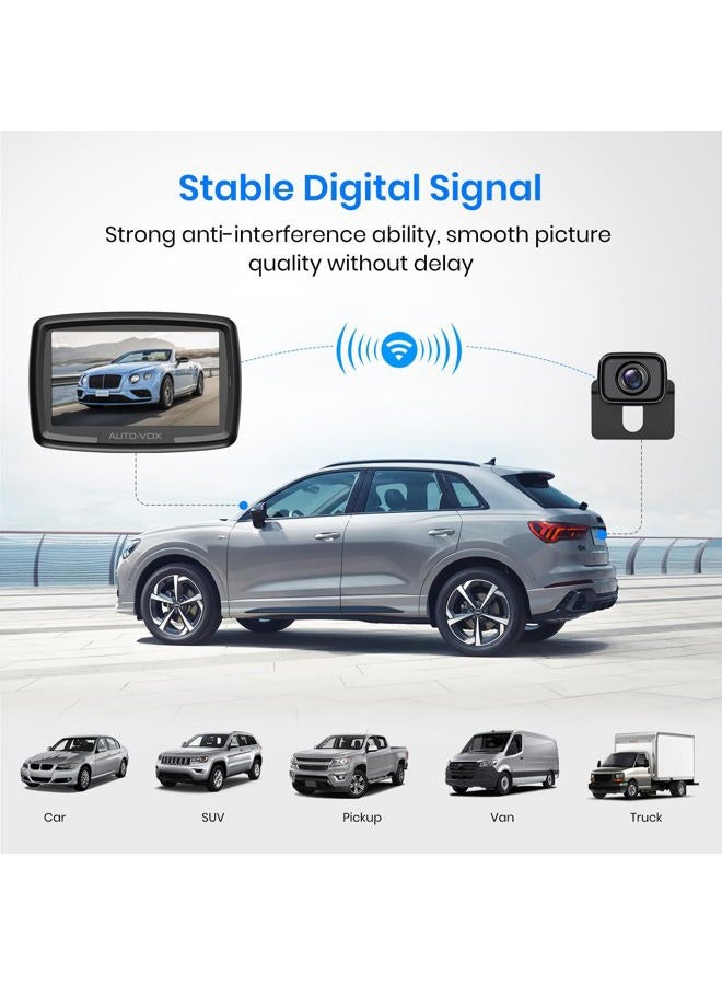 AUTO-VOX AUTO VOX Digital Wireless Backup Camera Kit CS-2, Stable Signal Rear View Monitor and Reversing Camera for Vans,Trucks,Camping Cars,RVs - Image 3