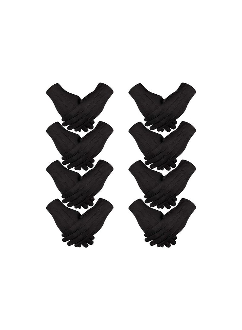8 Pairs of Nylon Cotton Gloves for Police Parades, Tuxedo Events, and Ceremonies - Ideal for Security Guards, Honor Guards, Waiters, Beauticians, and Pilots. Perfect for Men and Women.  - Image 1