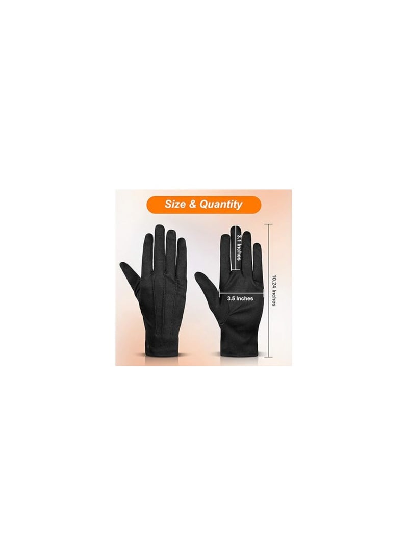 8 Pairs of Nylon Cotton Gloves for Police Parades, Tuxedo Events, and Ceremonies - Ideal for Security Guards, Honor Guards, Waiters, Beauticians, and Pilots. Perfect for Men and Women.  - Image 4