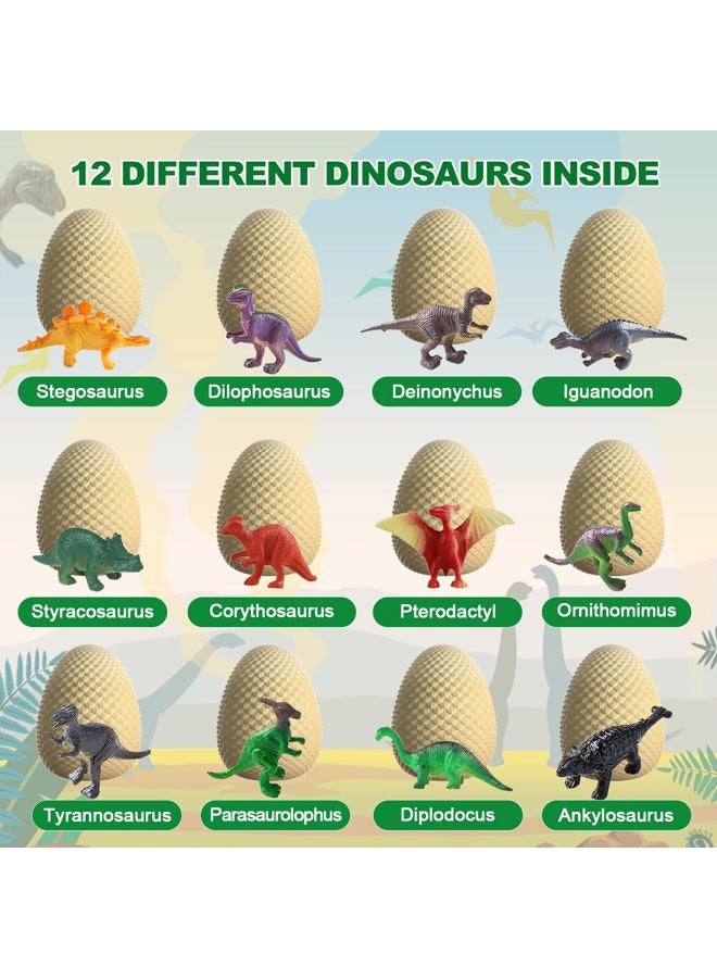 EARTH'SCODE Dinosaur Eggs Excavation Dig Kit, 12 Dino Egg with 12 Cute Unique Dinosaurs Inside Toys for Best Holiday & Birthday Archaeology Science STEM Crafts Gifts for Kids 3-12 Years Old - Image 3