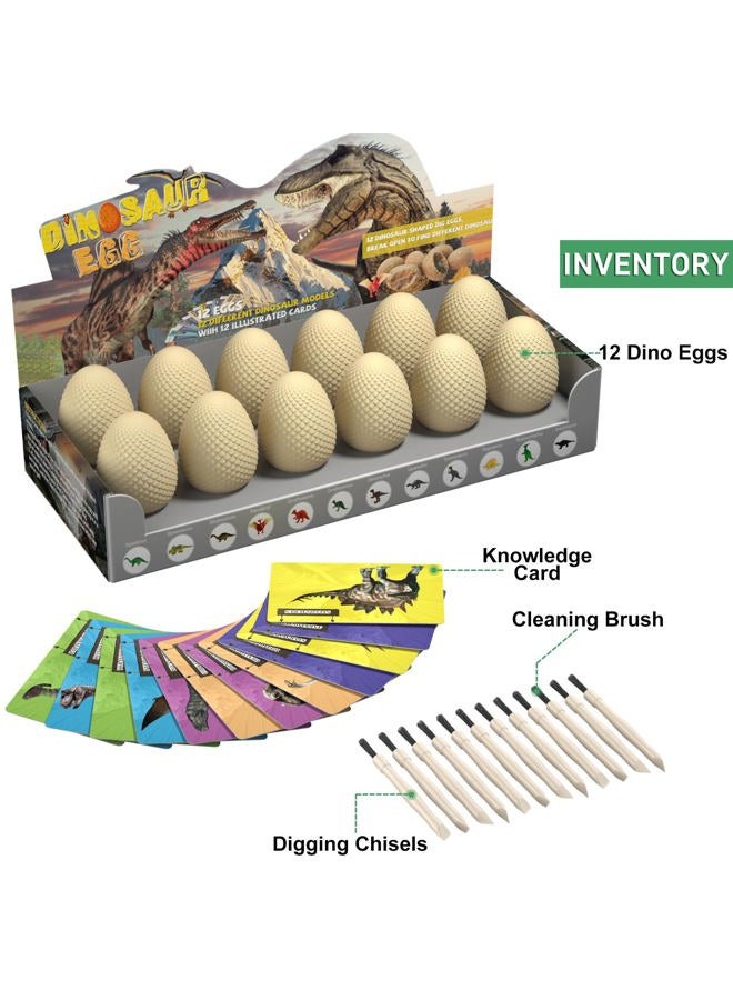 EARTH'SCODE Dinosaur Eggs Excavation Dig Kit, 12 Dino Egg with 12 Cute Unique Dinosaurs Inside Toys for Best Holiday & Birthday Archaeology Science STEM Crafts Gifts for Kids 3-12 Years Old - Image 2