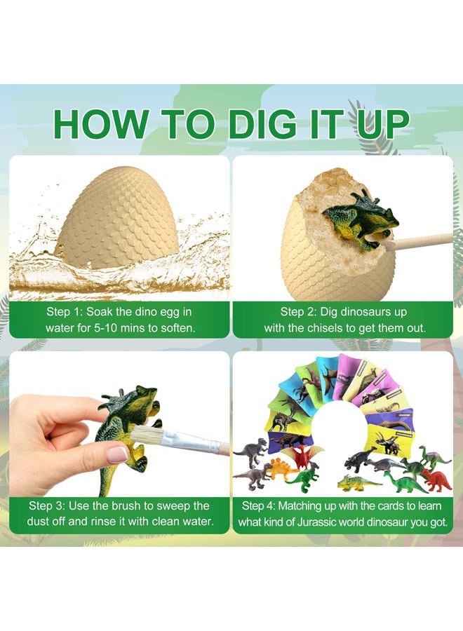 EARTH'SCODE Dinosaur Eggs Excavation Dig Kit, 12 Dino Egg with 12 Cute Unique Dinosaurs Inside Toys for Best Holiday & Birthday Archaeology Science STEM Crafts Gifts for Kids 3-12 Years Old - Image 4