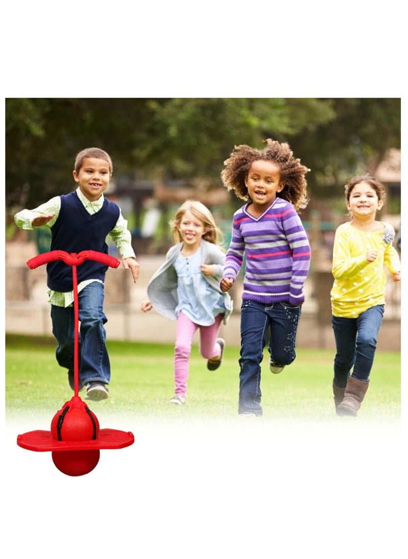 Generic - Bouncing Ball with Handle High Hopper Jumper Toy Jump Trick Board Safe and Fun Stick Sports Game Exercise (Red) - Image 1