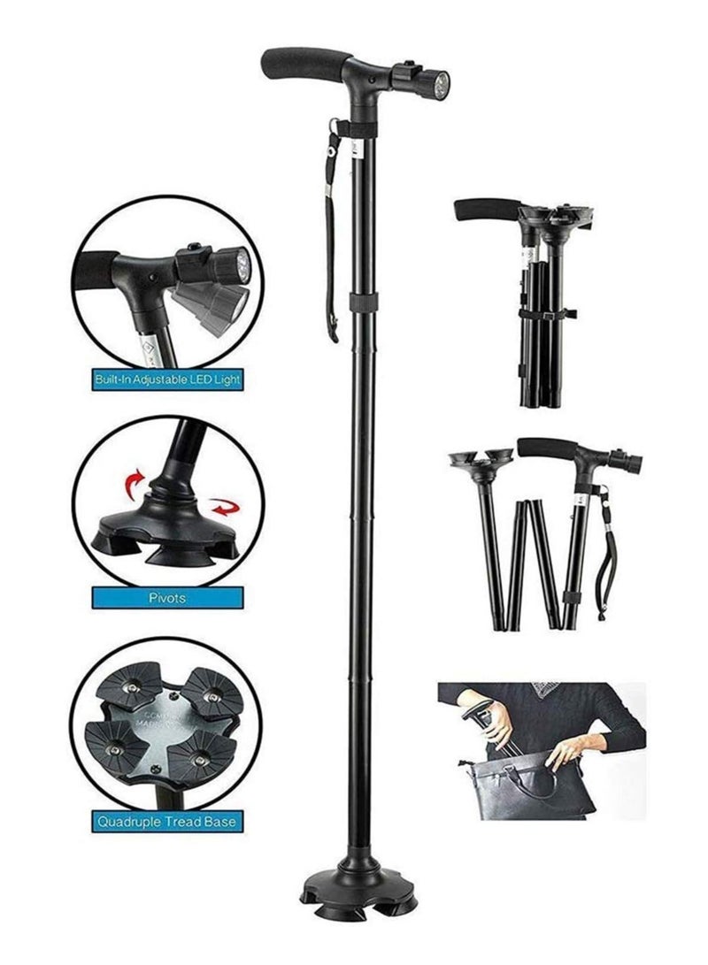 Vision Foldable And Adjustable Walking Stick With Led Light - Image 2