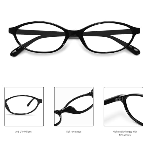 GUVIVI Retro Oval Blue Light Block Glasses for Women Chic Cat Eye Sunglasses 90s Sunnies Lightweight Shades - Image 5