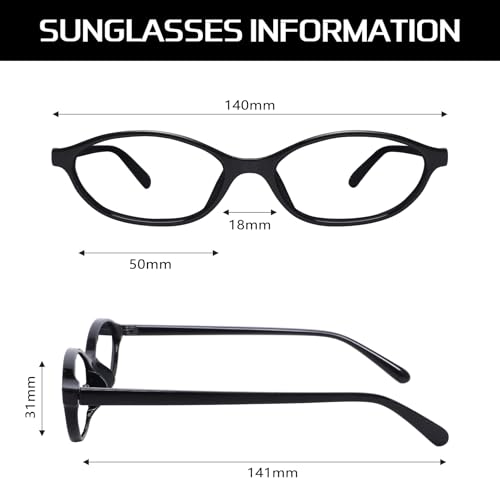 GUVIVI Retro Oval Blue Light Block Glasses for Women Chic Cat Eye Sunglasses 90s Sunnies Lightweight Shades - Image 4