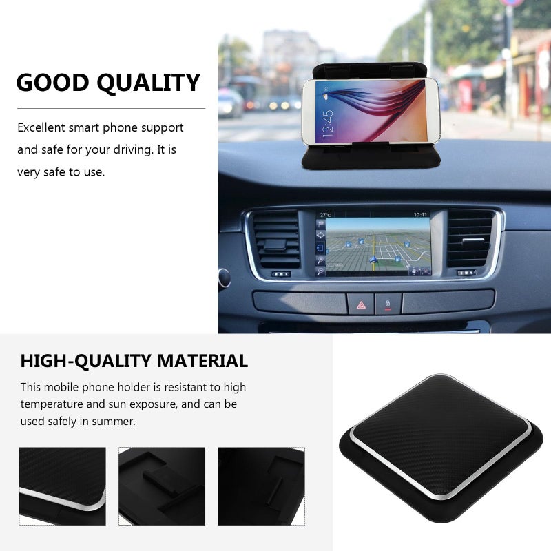 Non Slip Carbon Fiber Car Phone Holder Dashboard Mount For Vehicle Use - Image 4