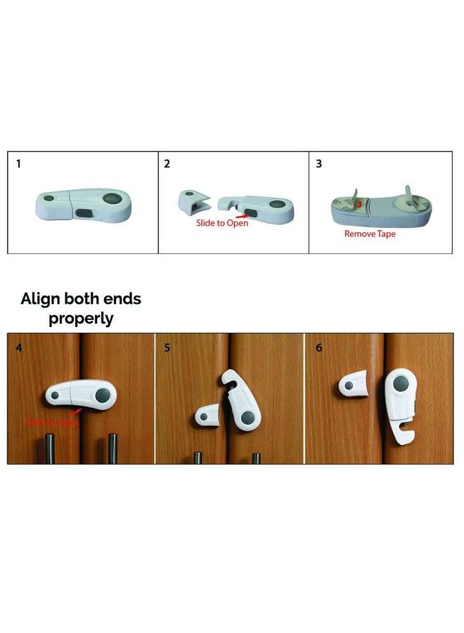 Safe-O-Kid Safe O Kid Durable Elegant Child Safety Cabinet Lock Grey Pack Of 16 - Image 4