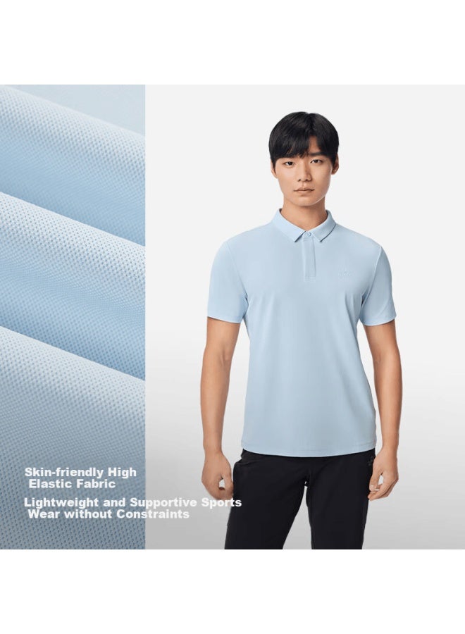 Pelliot Outdoor Quick-dry Polo Shirt For Men, Summer Breathable Short-sleeve T-shirt, Sports Quick-dry Top, Half Sleeve, 115215019, Gray, 3XL - Image 2