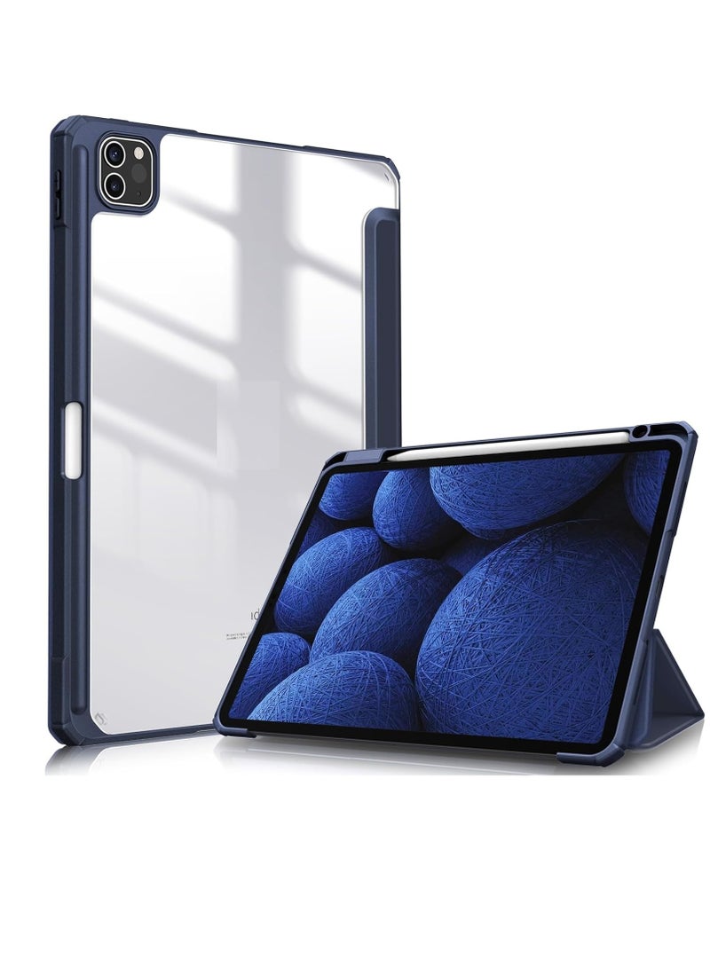 Case for iPad Pro 11 Case 2022/ 2021 /air4/air5 10.9 "/ ipad air6/air7 11" with Pencil Holder Premium Protective Case Cover with Soft TPU Back and Auto Sleep/Wake Feature for iPad Pro 11 comaptiple with (A2228 / A2231 / A2068 / A2230) , Navy blue - Image 1