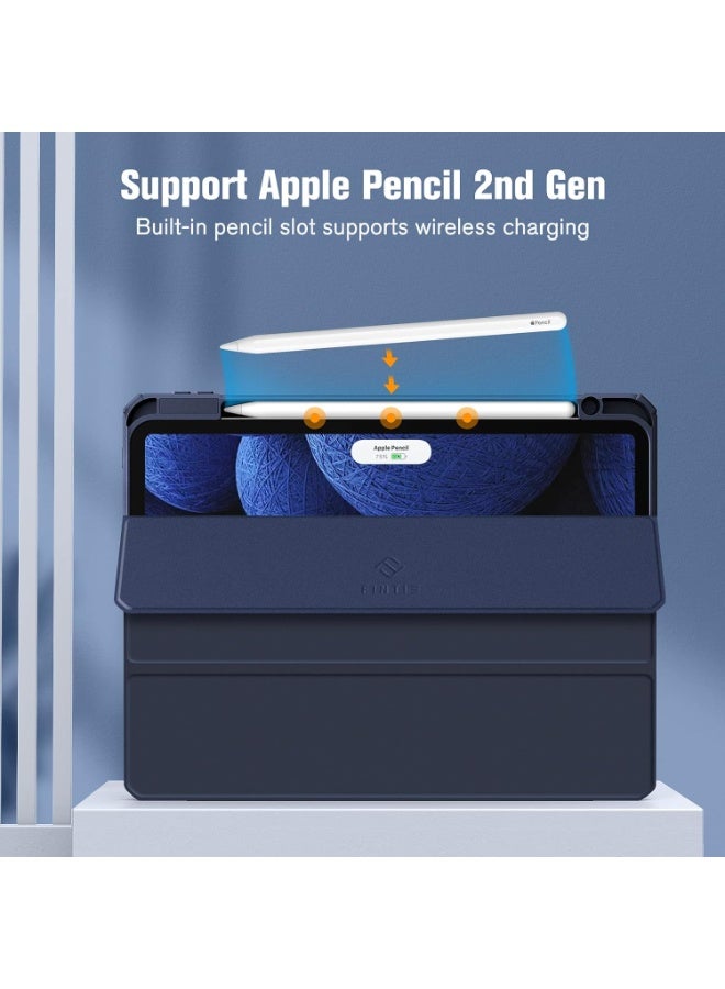 Case for iPad Pro 11 Case 2022/ 2021 /air4/air5 10.9 "/ ipad air6/air7 11" with Pencil Holder Premium Protective Case Cover with Soft TPU Back and Auto Sleep/Wake Feature for iPad Pro 11 comaptiple with (A2228 / A2231 / A2068 / A2230) , Navy blue - Image 3