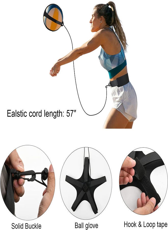 SYOSI Football Kick Trainer Volleyball Training Equipment Kick Throw Trainer with Belt and Elastic Rope Universal Football Solo Trainer Football Training Aid for Beginners Professional Athletes  - Image 5