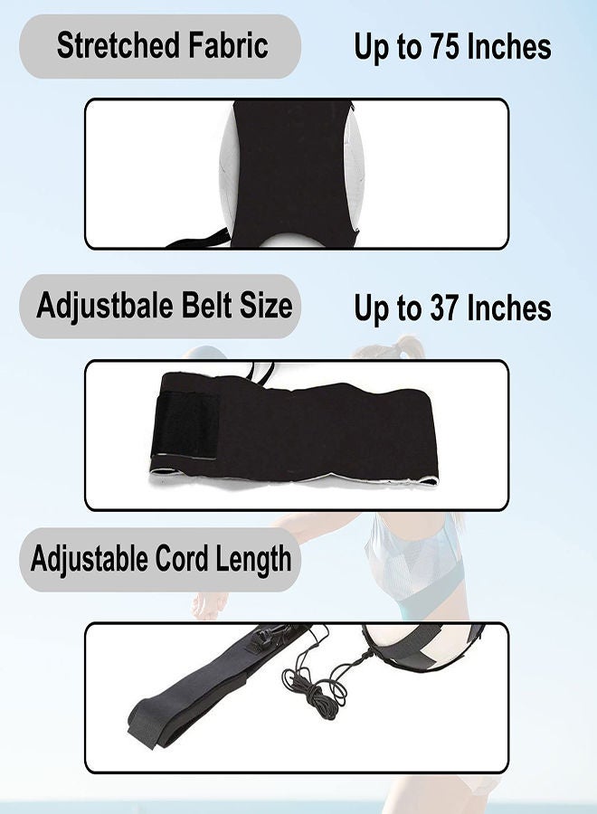 SYOSI Football Kick Trainer Volleyball Training Equipment Kick Throw Trainer with Belt and Elastic Rope Universal Football Solo Trainer Football Training Aid for Beginners Professional Athletes  - Image 4