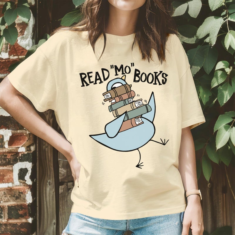 InterStellux Read Mo Books Shirt - Reading Book Shirts - Book Lover's T-Shirts - Back to School Shirts - First Day of School T-Shirt - Teacher Shirt - Gifts for Teacher (Ivory, XL) - Image 2