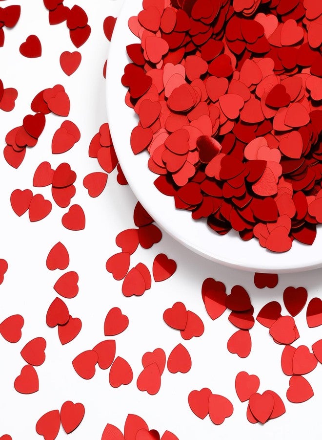 MARFOREVER Red Heart Confetti, Valentine's Day Glitter Confetti Love Heart Shaped Foil Metallic Sequins Sprinkles for Valentines Day Wedding Birthday Engagement Party Decorations Supplies - Image 1