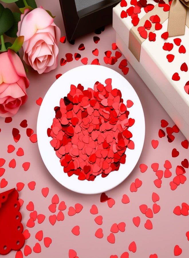 MARFOREVER Red Heart Confetti, Valentine's Day Glitter Confetti Love Heart Shaped Foil Metallic Sequins Sprinkles for Valentines Day Wedding Birthday Engagement Party Decorations Supplies - Image 3