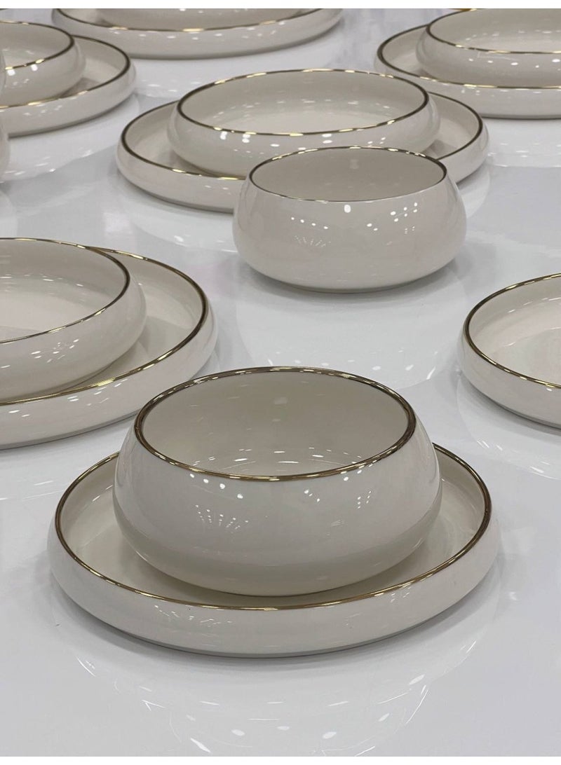 طقم عشاء 24 قطعه 6 طبق مسطح كبير  6 طبق مسطح  6 طبق غويط 6 بولة شوربه - Image 2