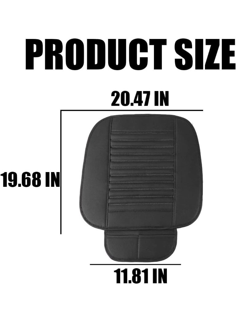 Soofam 2 Pack Leather Front Car Seat Covers, Universal Sideless Car Seat Protectors with Storage Pocket, Waterproof Vehicle Seat Cover Automotive Seat Cushions for Most Vehicles(Black) - Image 2
