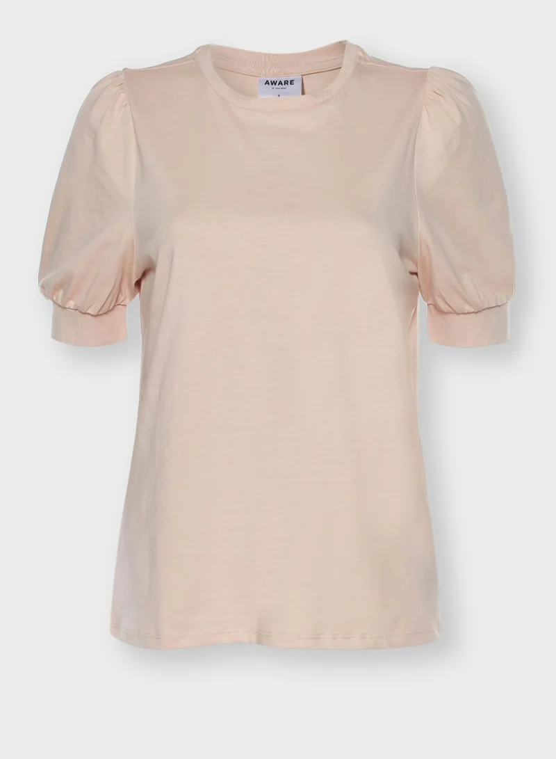 VERO MODA Crew Neck Puff Sleeve Top