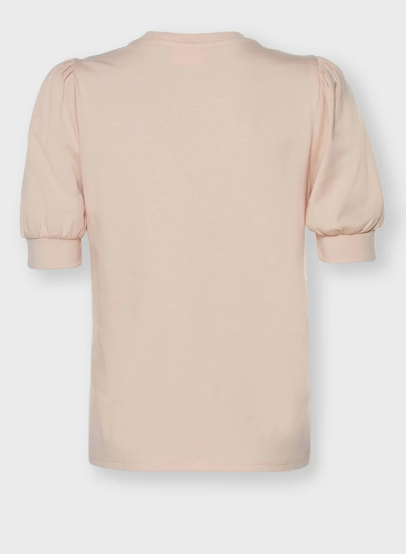 VERO MODA Crew Neck Puff Sleeve Top