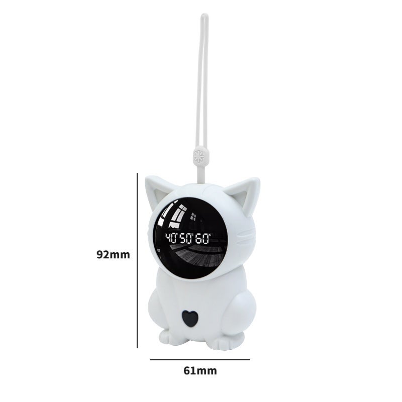 Mini Portable Creative Cartoon USB Rechargeable Digital Display Warm Hand Warmer Compact Size Personal Heated Pouch White