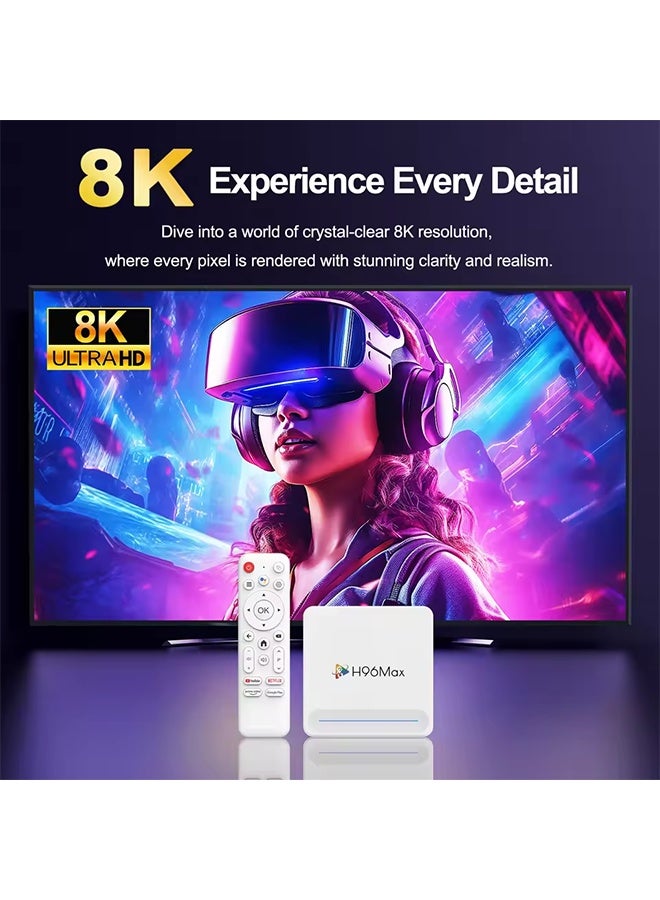 H96 Max H618 Plus Android 14.0 Allwinner H618  HDR 8K Wifi6 BT5.4 Voice Assistant Media Player 8K Smart TV Box - Image 3