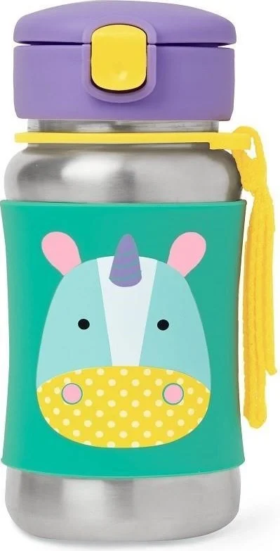 سكيب هوب Stainless Steel Water Bottle with Straw 350ML Unicorn