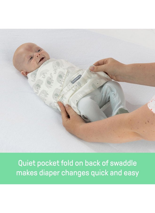 SwaddleMe - Ingenuity SwaddleMe Monogram Collection Baby Swaddle, 100% Cotton, Improves Sleep & Calms Startle Reflex, 0-3 Months, Pocket Fold Design for Easy Changes, 1.0 TOG, 3-Pack - Dino Mite - Image 1