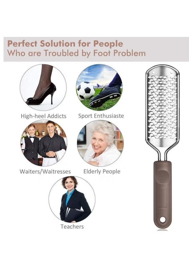 مبرد القدم، أداة مثالية للعناية بالقدمين، يمكن استخدامها على القدمين الرطبة والجافة، أداة معدنية لإزالة الجلد الميت، للحصول على قدمين ناعمتين وجميلتين. - Image 4
