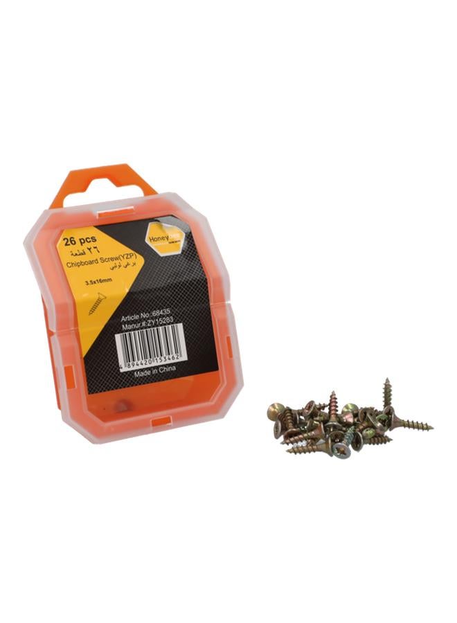 HONEY BEE 26-Piece Rust Resistant Chipboard Screws in Storage Box Bronze 3.5 x 16mm ZY15283  - Image 2