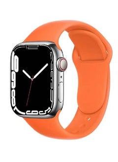 Apple Watch Band 45mm 44mm 42mm Soft Silicone Sport Band Replacement Wrist Strap Compatible for iWatch Apple Watch Series 7/SE/6/5/4/3/2/1,Nike+,Sport,Edition (Orange)