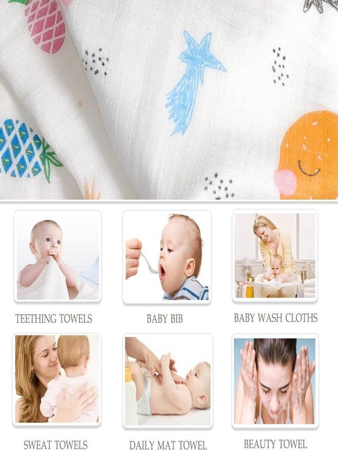 TERI BERI Muslin Organic Bamboo Cotton Face Towels for Newborn Baby Extra Soft Hankies Reusable Napkins for Newborns, Infants and Toddlers/Kids (Pack of 5) White - Image 4