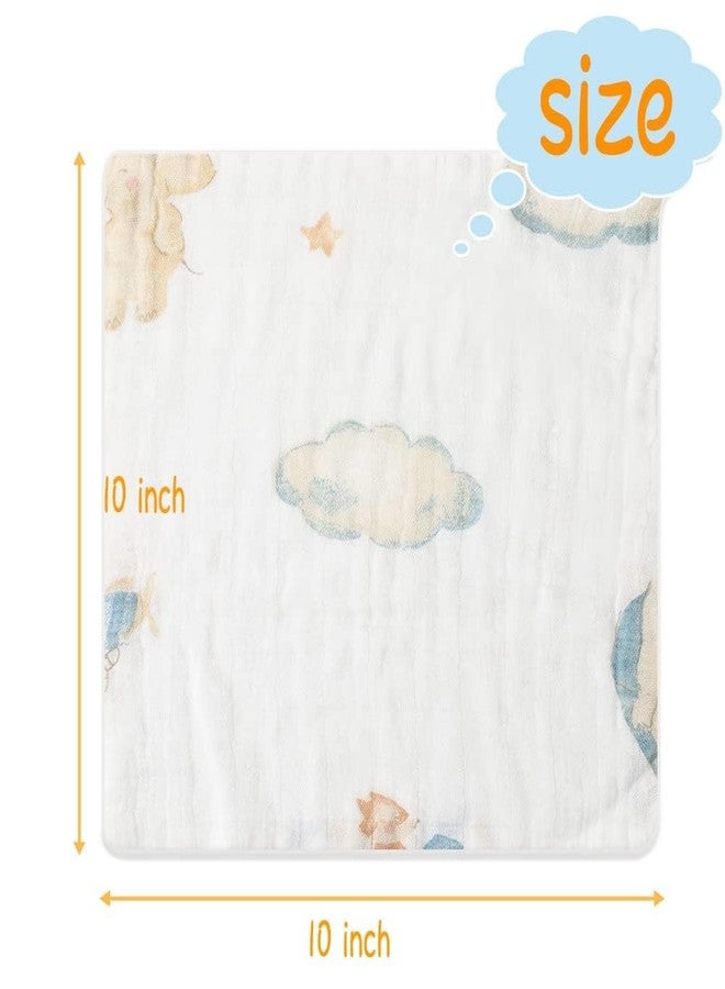 TERI BERI Muslin Organic Bamboo Cotton Face Towels for Newborn Baby Extra Soft Hankies Reusable Napkins for Newborns, Infants and Toddlers/Kids (Pack of 5) White - Image 2