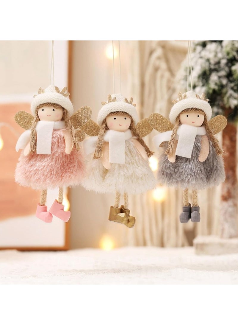 AUTOYSUR 3 قطع دمى قلائد، زخرفة العطلات، زينة الأشجار المعلقة، دمى فريدة من نوعها للبنات، لتزيين الأشجار (أ) - Image 1