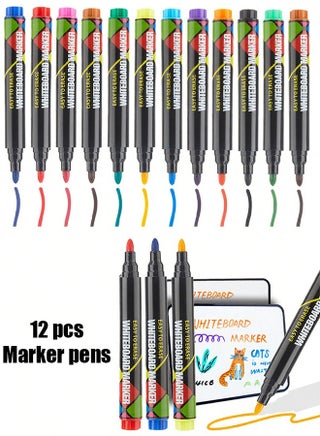12pcs Erasable Markers Color Ink Pens Erasable Whiteboard Pen Marker Pens Refillable Ink Rich Colors Color Drawing Pens for Drawing, Painting, Art Creation,  Meeting/5mm - pzsku/ZE5143D0257ABD472C0BFZ/45/1751349442/9559bbcb-b07e-4442-b11b-a28eb45de79d