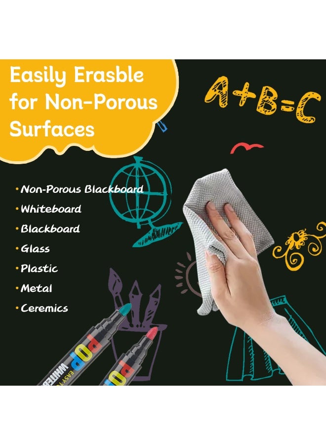 Generic 12pcs Erasable Markers Color Ink Pens Erasable Whiteboard Pen Marker Pens Refillable Ink Rich Colors Color Drawing Pens for Drawing, Painting, Art Creation,  Meeting/5mm - Image 5